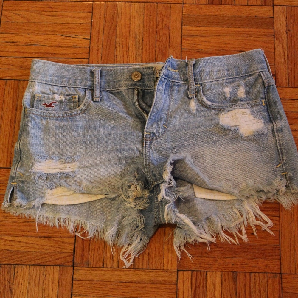 Hollister ripped denim shorts